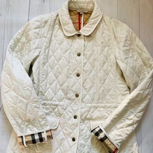White Burberry Quilted Jacket